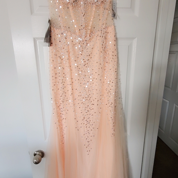 bebe gold strapless dress Pandra Maxi Dress main image 0